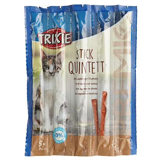 Уценка. Лакомство для кошек Trixie Premio Quadro-Sticks, ягненок и индейка 5 шт по 25 г - фото 2