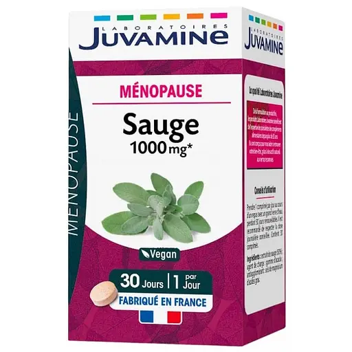 Шавлія Juvamine для зменшенню симптомів менопаузи 1000 мг 30 пігулок