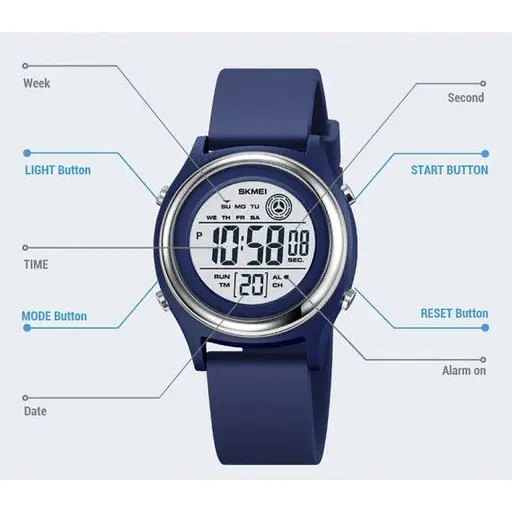 Детские наручные электронные часы Skmei Game (Blue) - фото 6