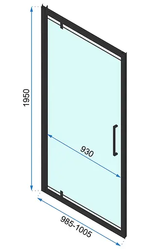 Душова кабіна Rea Rapid Swing 90x100 black REA-K6422 + REA-K6410, Чорний матовий, Універсальна, прозорий - фото 6