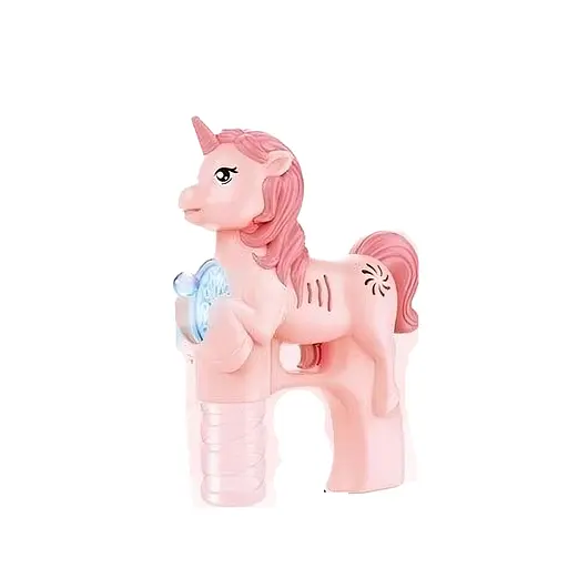 Пистолет с мыльными пузырями 117, подсветка, 10 отверстий, автоматический принцип, 2 бутылочки с мыльным раствором (6976083190157) Розовый - фото 1