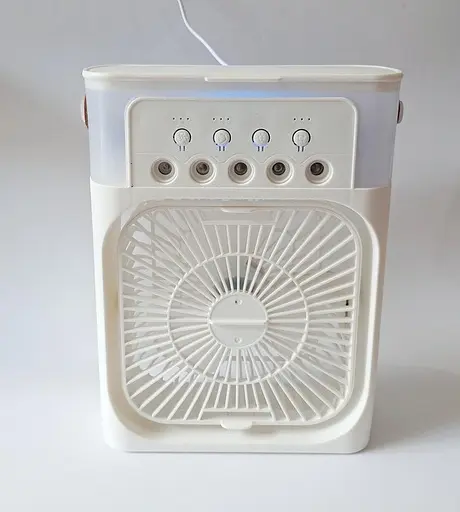 Аккумуляторный настольный вентилятор Crownberg CB-410 Ветродуйка с увлажнением и таймером 30Вт Белый - фото 2