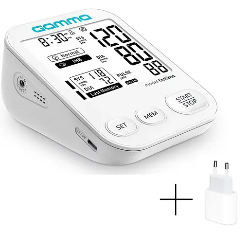 Тонометр з голосовим супроводом Gamma Optima 5gen з адаптером Type-C автоматичний на плече гарантія 5 років