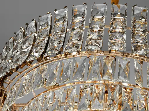 Кришталева люстра для вітальні на 16 ламп, колір золото - фото 4