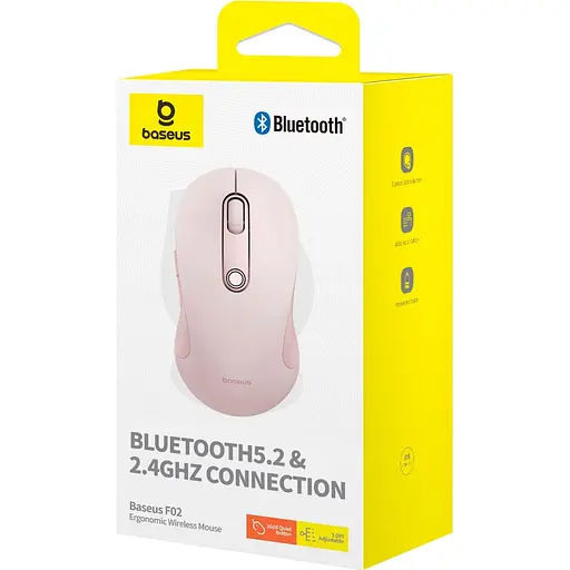 Мышь Baseus F02 Ergonomic Pink (B01055505411-01) [129415] - фото 7