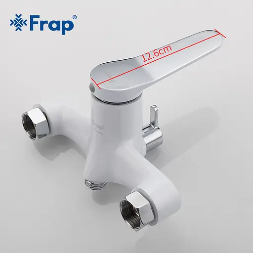 Смеситель для ванны длинный гусак белый/хром Ø35 Frap 1/10 F2245 Белый - фото 5