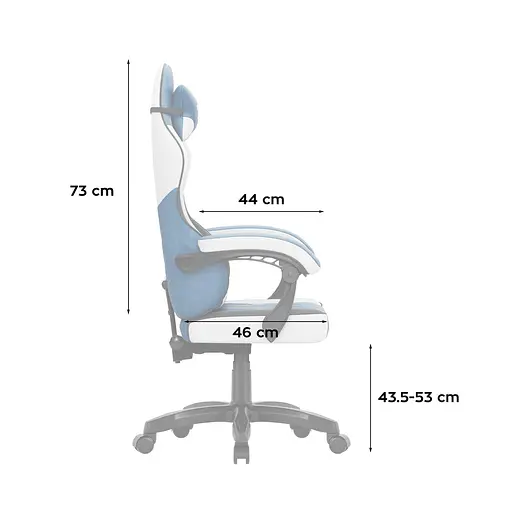 Компьютерное кресло Huzaro Force 2.7 Blue ткань - фото 9