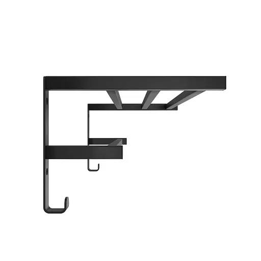 Полиця для рушників з настінним кріпленням HF Sheffield проф. 520x256 3.0.1201.13.BM, Чорний матовий - фото 3