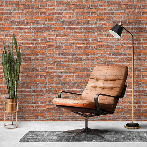 Самоклеющийся 3D панель 19600x700x3мм Рыжий Екатеринославский Кирпич SW-00001370 - фото 8