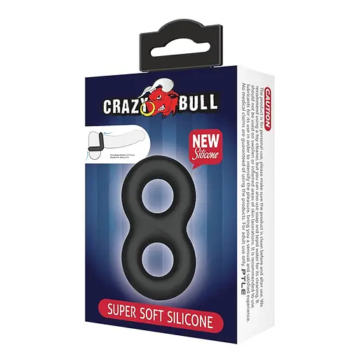 Эрекционное кольцо Crazy Bull Super Soft Silicone Double II Cock Ring черный - фото 6