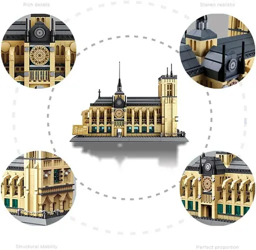 Конструктор Архитектура Wange 3D Собор Парижской Богоматери Notre Dame de Paris 5210 для детей и взрослых 3Д 1382 детали - фото 5