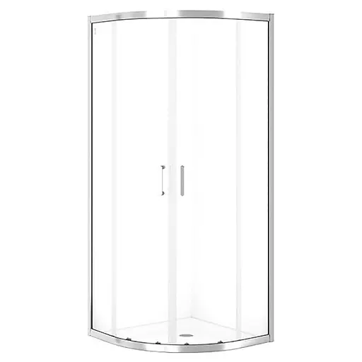 Душевая кабина Cersanit Brasco 80x80 см полукруглая раздвижная прозрачное стекло без поддона хром S168-001, прозрачный, хром - фото 1