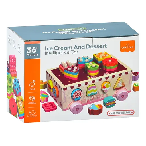 Дерев'яна іграшка Центр розвиваючий MD 0893 сортер, фігурки солодощі - фото 2