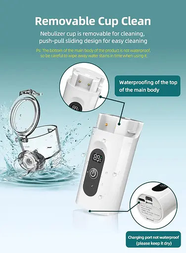 Інтелектуальний цифровий портативний інгалятор для лікування астми, інгалятор-небулайзер Nebulizat - фото 9