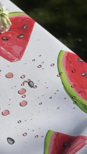 Водоотталкивающая Скатерть Принт Арбузы 220х140 см (+ 4 салфетки 30х40) - фото 6