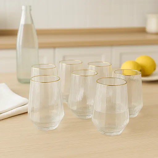 Набор стаканов Crystal 520 мл (6 шт). Низкие стаканы для воды, виски, сока [MD] - фото 3