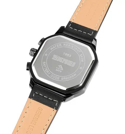 Наручний чоловічий класичний годинник Skmei 1963 Чорний - фото 5