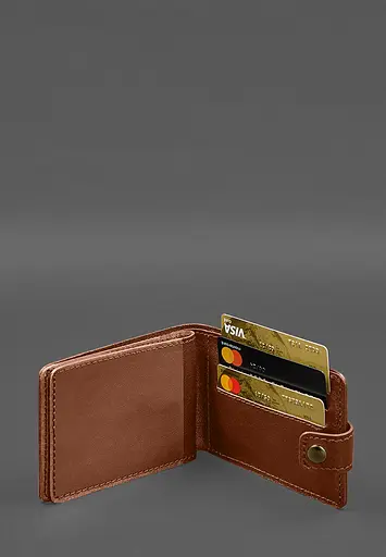 Кожаная обложка-портмоне для удостоверения участника боевых действий (УБД) Светло-коричневая - фото 7