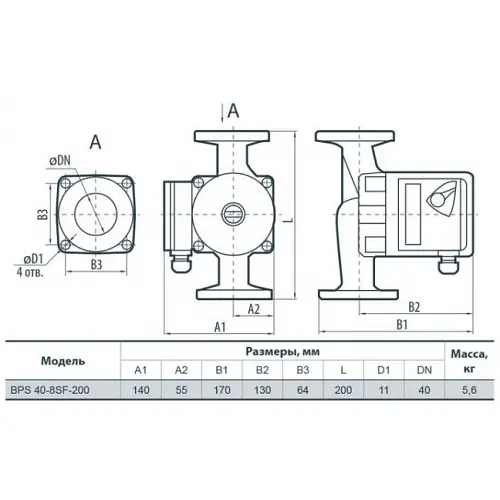 Циркуляційний насос NPO BPS 40-8SF-200 (122020) - фото 3