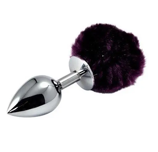 Анальна пробка Pompon Metal Plug Small 13 см (фіолетовий)