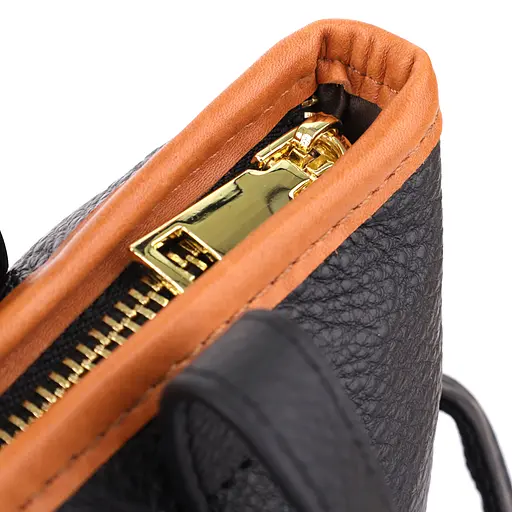 Женская кожаная сумка Vintage с коричневой вставкой на лицевой стороне 17х21х13 см sum0027601 - фото 6