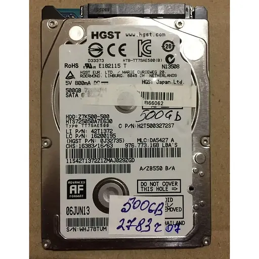 Жесткий диск для ноутбука Hitachi 500 ГБ hts725050a7e630 - фото 5