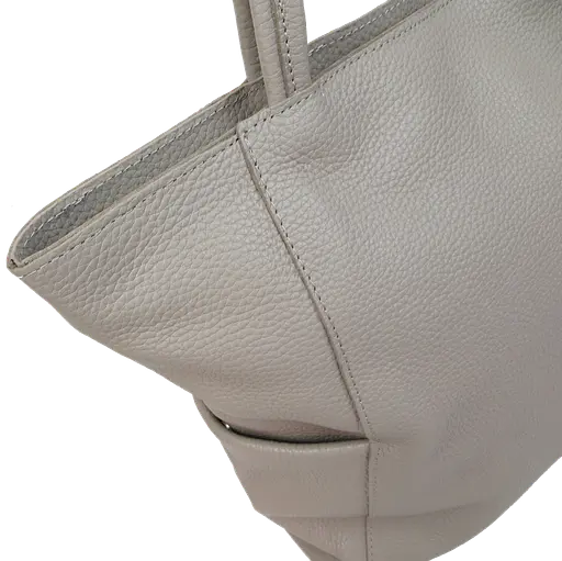 Женская кожаная сумка на двух ручках Borsacomoda бежевая sum0028740 - фото 7