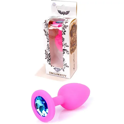 Силіконова анальна пробка Boss Of Toys Boss Series - Jewellery Pink Silicon Plug Small Light Blue S, BS6400081, Рожевий / голубой - фото 7