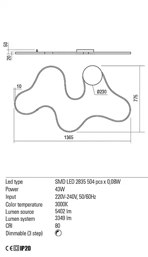 Бра Redo ESTORIL AP LED 42W 3000K SAND WHITE (4.1.2) 01-1788 - фото 3