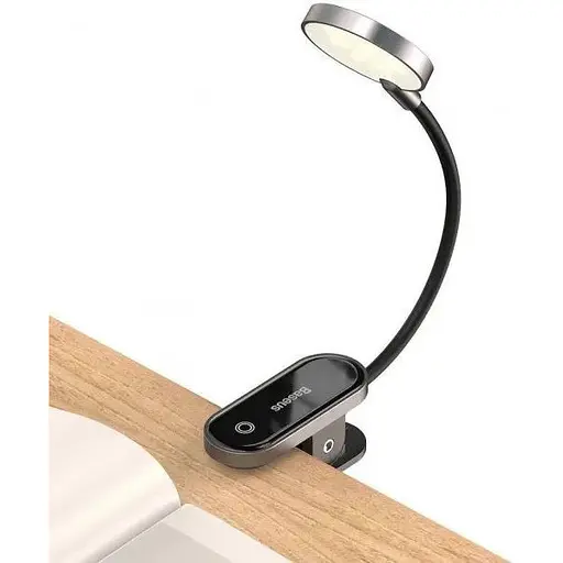 Міні лампа-прищіпка Baseus з акумулятором Comfort Mini Clip Lamp 350 мА·ч 3 режими Гнучкість 360° Чорний - фото 1