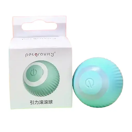 Смарт игрушка PetGravity вращающийся мячик для кошек или собак бирюзовый PG-CT042