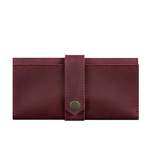 Кожаное женское портмоне 3.0 бордовое Crazy Horse - фото 7