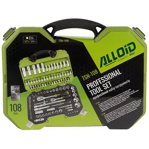 Набор инструментов Alloid 1/2, 1/4, 108 предметов (TSN-108) - фото 4