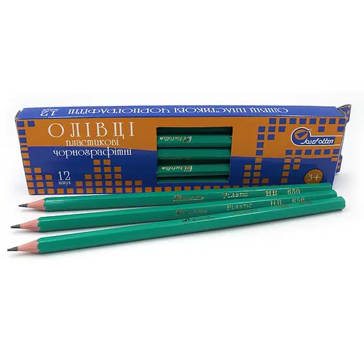 Карандаш графитовый гибкий J. Otten, HB, с ластиком, 12 шт.