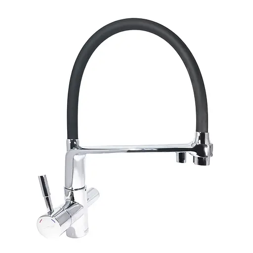 Смеситель для кухни с подключением фильтра черный/хром шпилька Ø35 Gappo 1/8 G4398-7, Черный матовый - фото 1