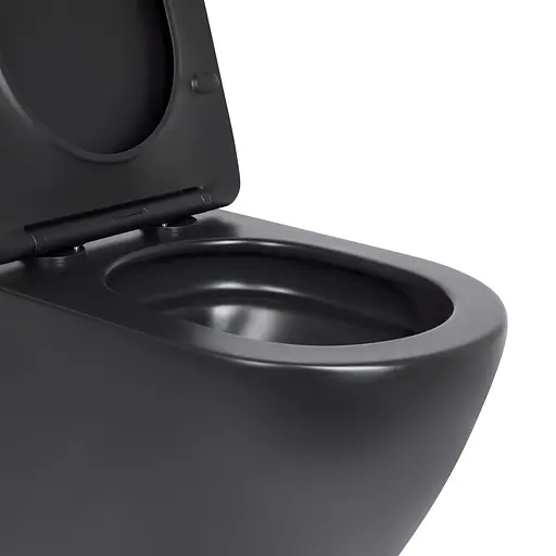 Унитаз подвесной Qtap Robin New Ultra Quiet с сиденьем с сиденьем Soft-Close Black matt QT13332381АSMB, Черный матовый - фото 7