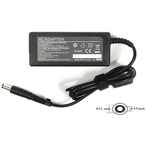 Блок живлення для ноутбуків PowerPlant HP 220V, 18.5V 65W 3.5A (7.4*5.0)