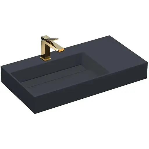 Умивальник Rea Archi 90 black matt накладний підвісний REA-U4304, Чорний матовий - фото 1