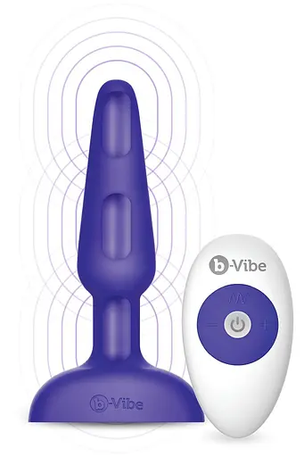 Анальна пробка B-Vibe Trio Plug 13.5 см (фіолетовий) - фото 3