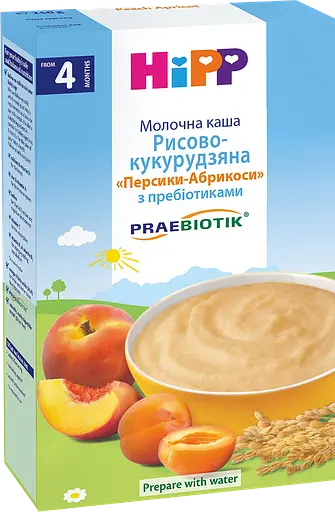 Набір: молочна каша HiPP Рисово-кукурудзяна Персик-Абрикос 250 г + органічна Каша HIPP Молочна 3 Злаки На добраніч 190 г - фото 2
