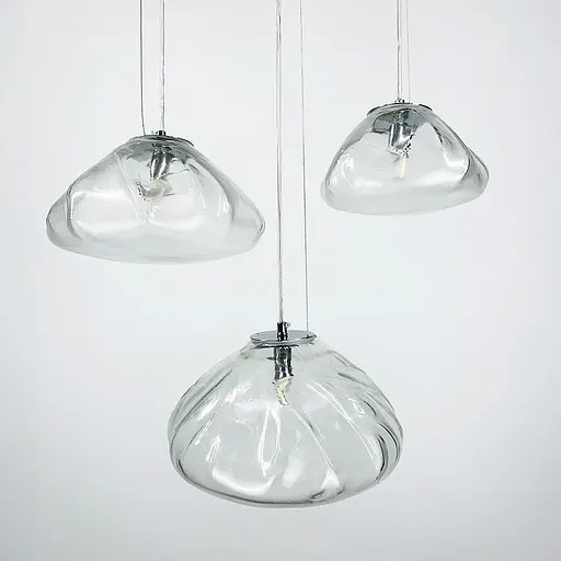 Скляний прозорий підвіс з легкими вигинами Ø 30 см | Арт. MJ 82-300 | Line F - фото 3