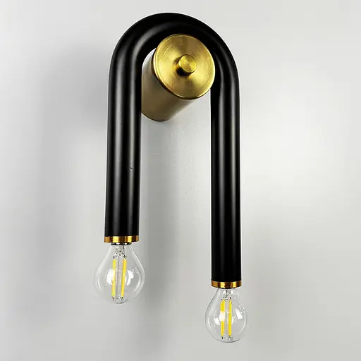 Бра в черном корпусе с дугообразной формой Line F Арт. 916W/2  - фото 6