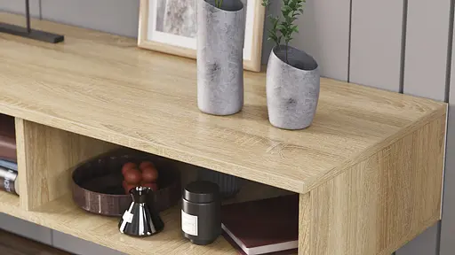 Тумба під ТВ Невада Ferrum-decor 45x100x38 Чорний метал ДСП Дуб Сонома 16 мм (FRD-106722) - фото 2