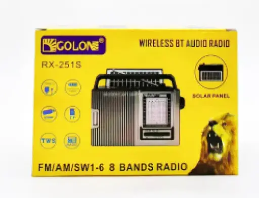 Радиоприемник Golon RX-251S Solar Bluetooth радио с солнечной панелью MP3 USB TF Коричневый - фото 3