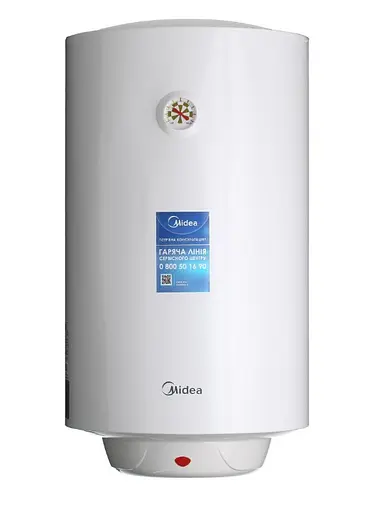 Водонагреватель Midea 80 л, 1500 Вт, сухой ТЭН, вертикальный, цилиндрический, белый (D80-15F1(D)) - фото 1