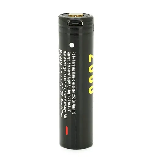 Аккумулятор Soshine 18650 Li-Ion USB-3.7-2600 microUSB 2.5A 2600mAh - фото 2