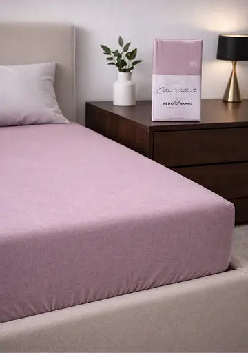 Простирадло 100х200+30 см пудровий