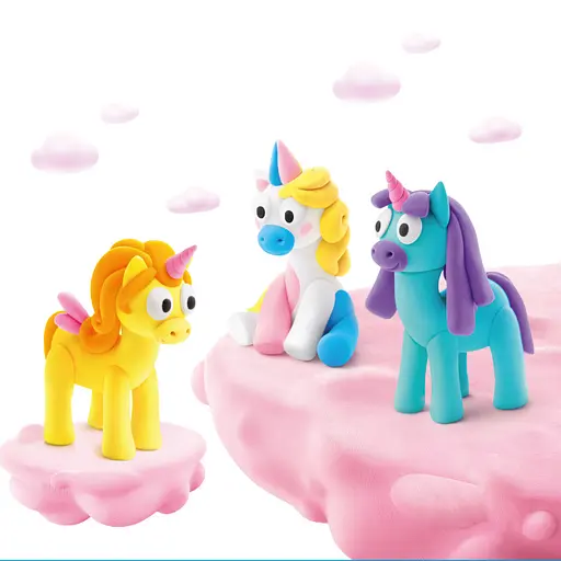 Набор пластилина Радужные единороги: Лайти, Санни, Рейни" ЛИПАКА 60053-UA01 самостоятельно затвердевает - фото 3