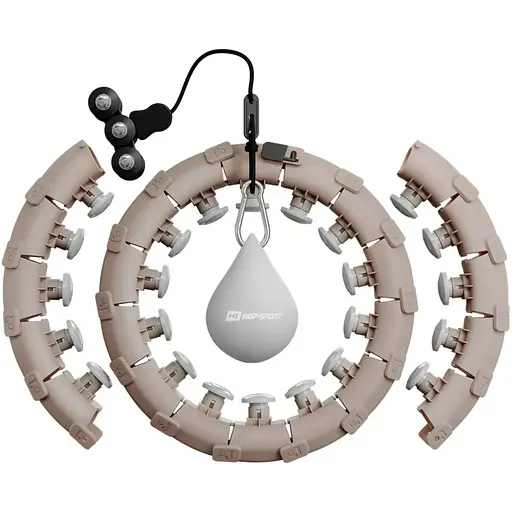 Хулахуп Hop-Sport HS-106HH масажний з обважнювачем бежевий - фото 2