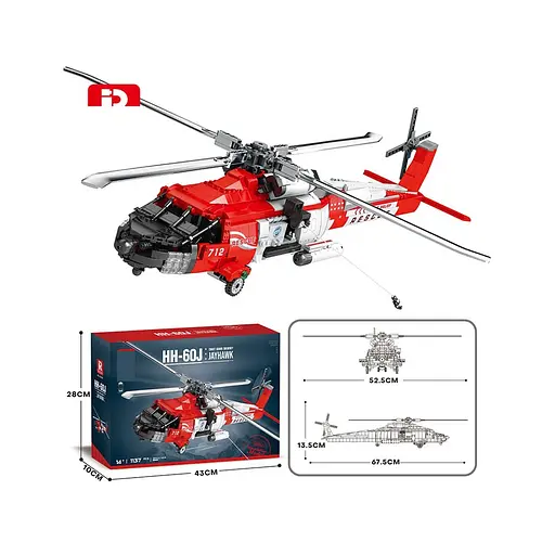 Конструктор дитячий гелікоптер Helicopter HH-60J 1137 шт. - фото 6